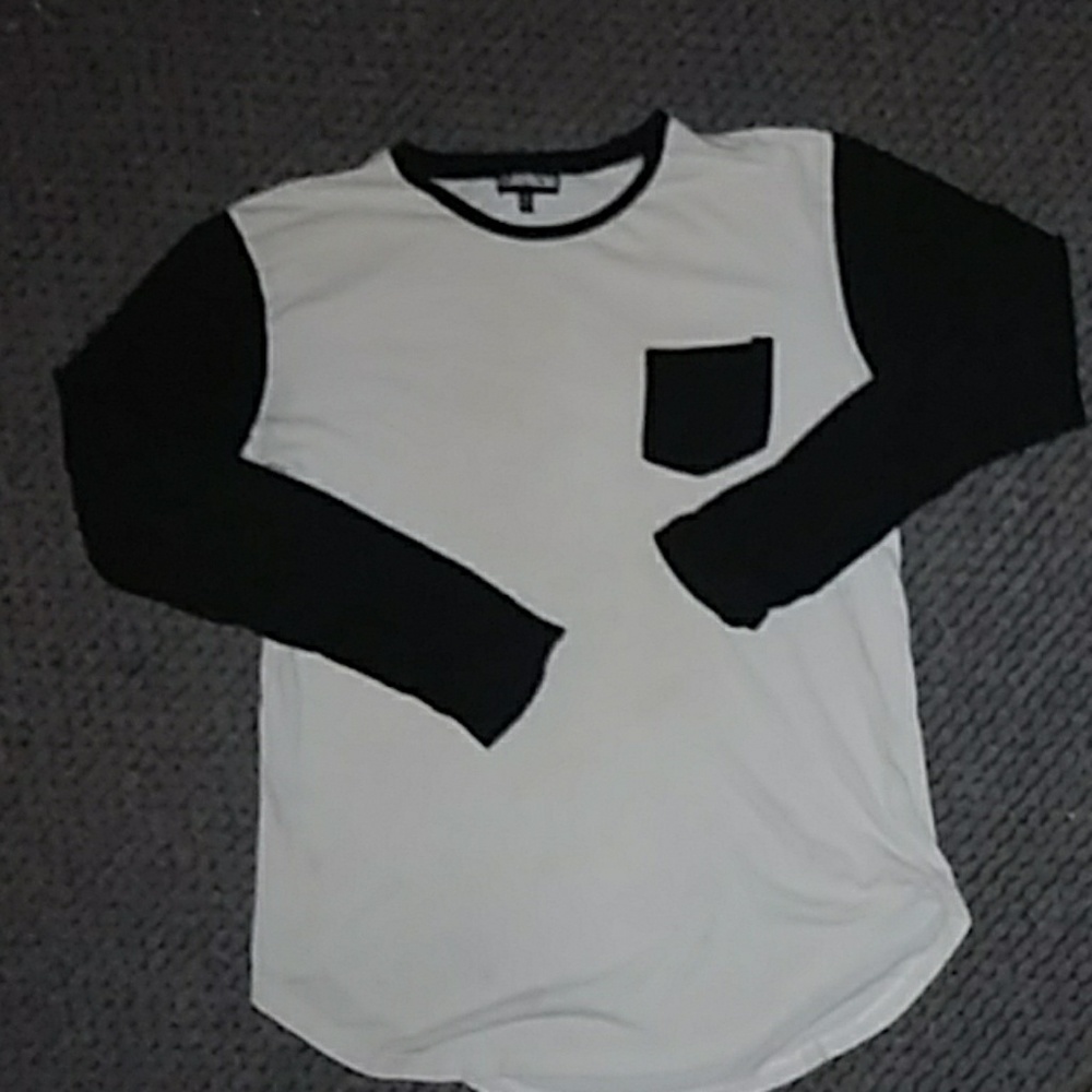 Carbon Black and White Baseball Tee